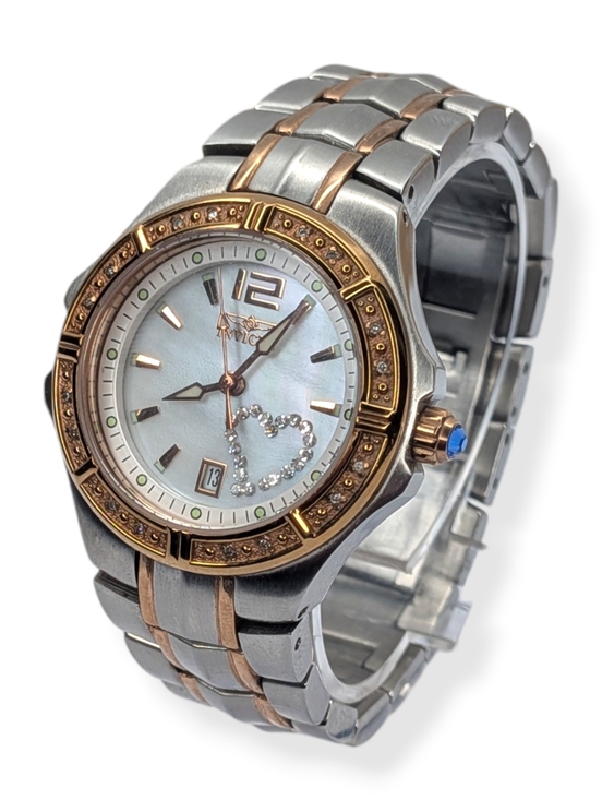 Invicta Accessories - Invicta Wildflower Lady Watch Two Tone Silver Gold Tone Diamond Accent Tritnite